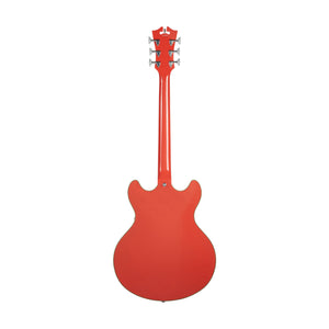 D'Angelico Premier DC Semi-Hollow Electric Guitar w/Stopbar Tailpiece, Fiesta Red
