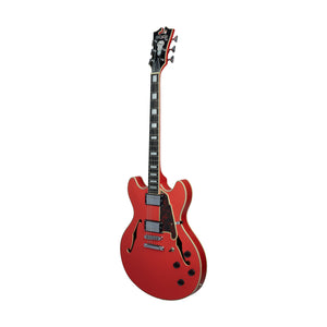 D'Angelico Premier DC Semi-Hollow Electric Guitar w/Stopbar Tailpiece, Fiesta Red