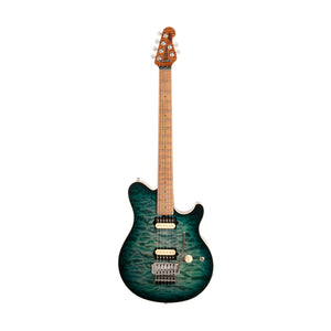 Ernie Ball Music Man Axis Electric Guitar, Yucatan Blue Quilt