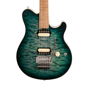 Ernie Ball Music Man Axis Electric Guitar, Yucatan Blue Quilt