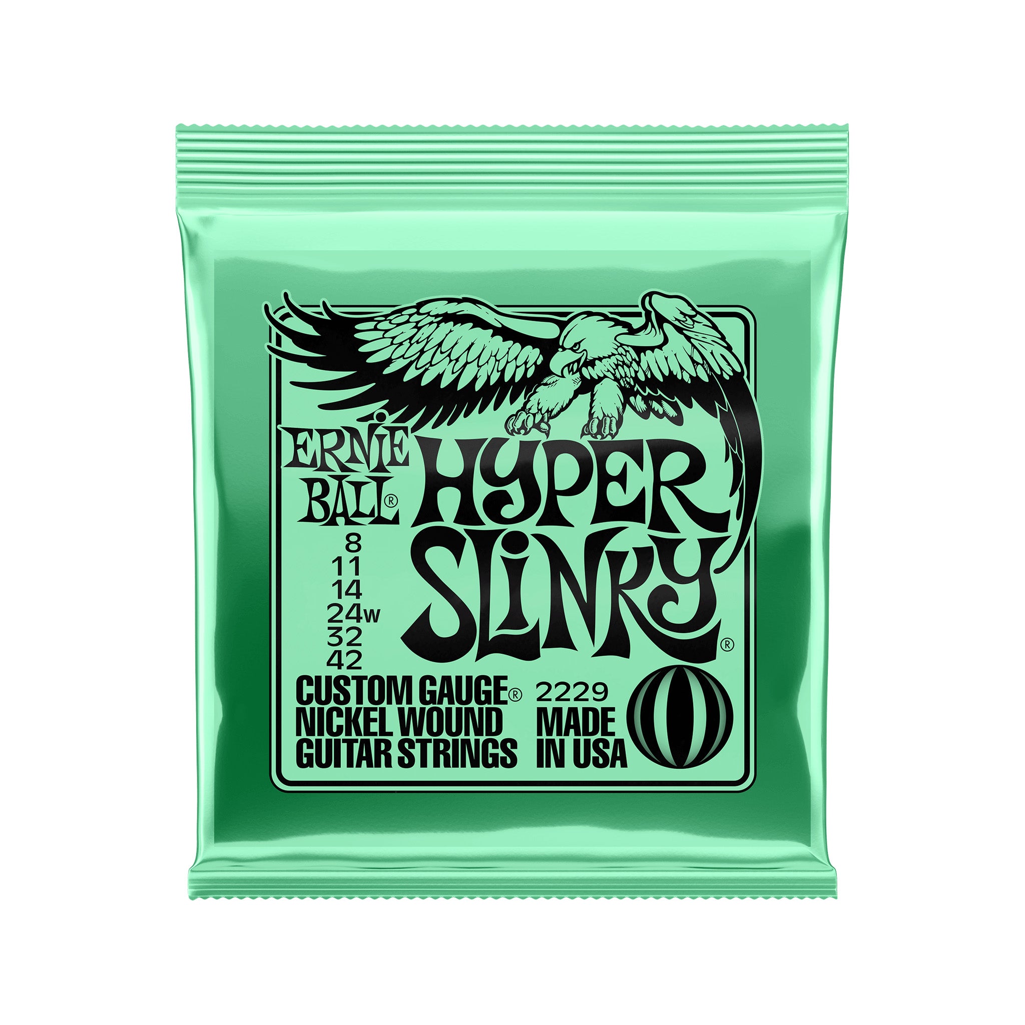 Ernie Ball Hyper Slinky Nickel Wound Electric Guitar Strings 8-42