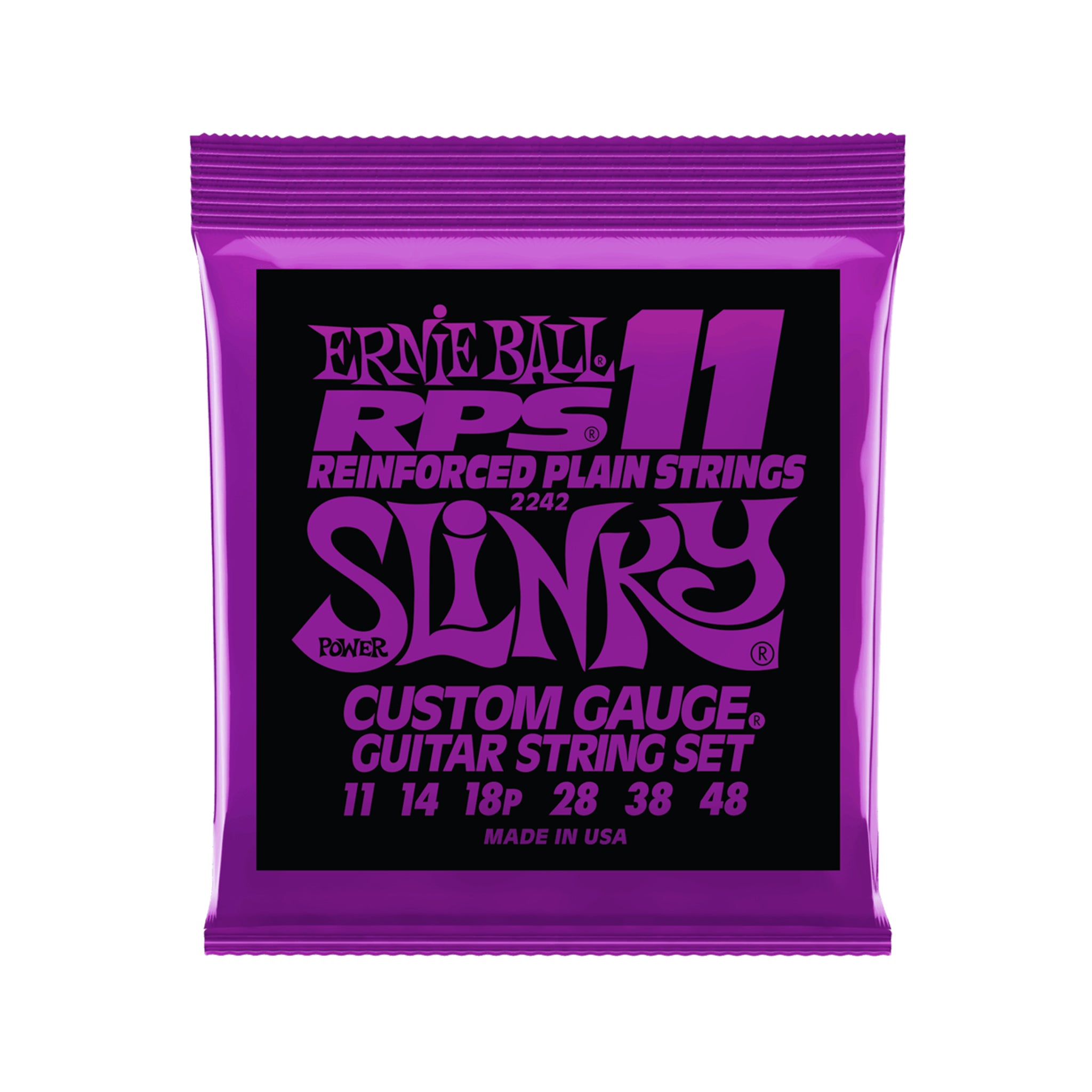 Ernie Ball Power Slinky RPS Nickel Wound Electric Guitar Strings, 11-48