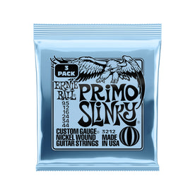 Ernie Ball Primo Slinky Nickel Wound Electric Guitar Strings, 9.5-44, 3-Pack