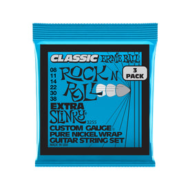 Ernie Ball Extra Slinky Classic Rock N Roll Electric Guitar Strings, 8-38, 3-Pack