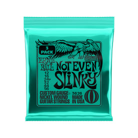 Ernie Ball Not Even Slinky Nickel Wound Electric Guitar Strings, 12-56, 3-Pack