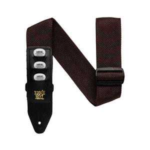 Ernie Ball Pickholder Guitar Strap, Brown