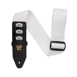 Ernie Ball Pickholder Guitar Strap, White