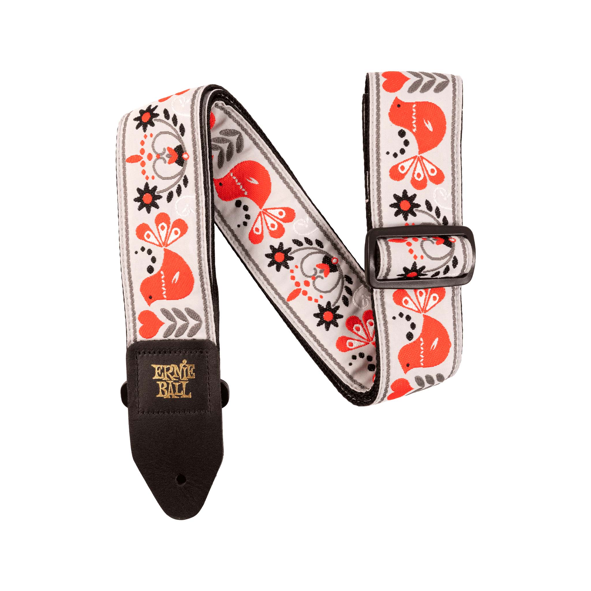 Ernie Ball Jacquard Guitar Strap, Red Bird Winter