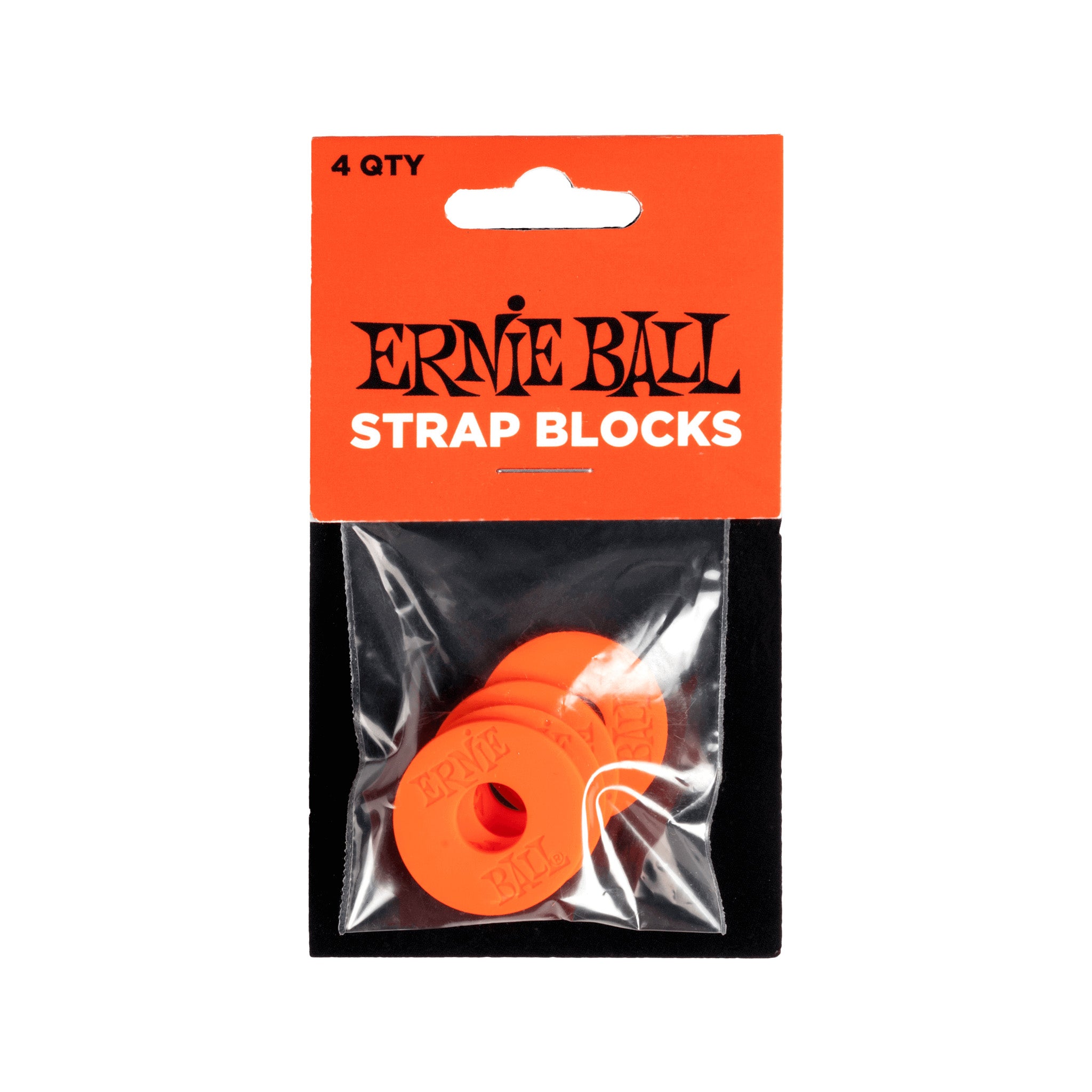 Ernie Ball Rubber Strap Blocks, 4-Pack, Red