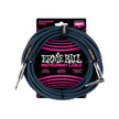 Ernie Ball 25ft Braided Straight to Angle Instrument Cable, Black/Blue