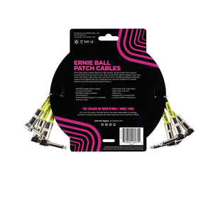 Ernie Ball 1ft Angle to Angle Patch Cable, 3-Pack, Black