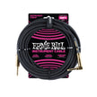 Ernie Ball 10 Feet Braided Straight to Angle Instrument Cable, Black