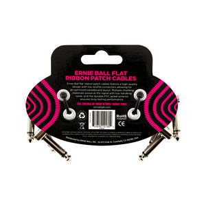 Ernie Ball 3Inch Flat Ribbon Patch Cable, 3-Pack, Black