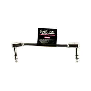 Ernie Ball 3 inch Single Flat Ribbon Stereo Patch Cable, Black