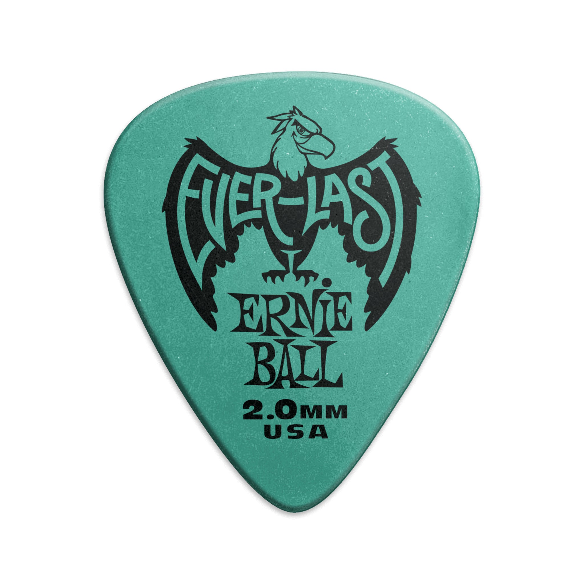 Ernie Ball Everlast Delrin 2.0mm Guitar Picks, Teal, 12-pack