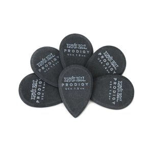 Ernie Ball 1.5mm Teardrop Prodigy Guitar Picks, 6-Pack, Black