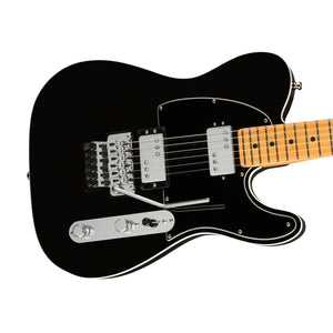 Fender American Ultra Luxe Telecaster Floyd Rose HH Electric Guitar, Maple FB, Mystic Black