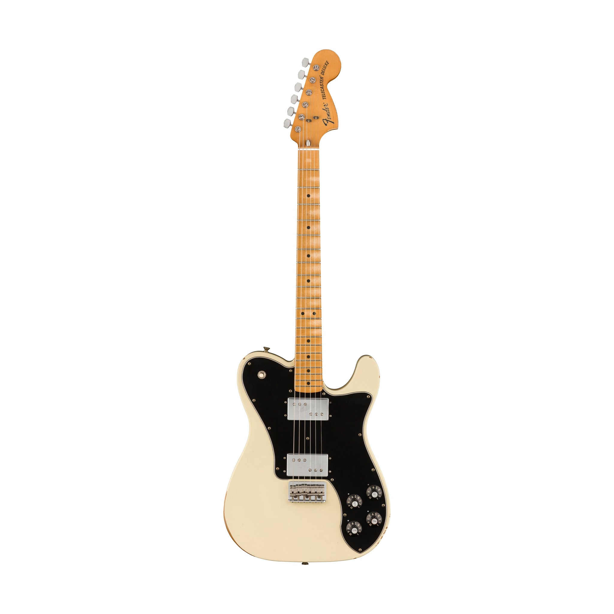 Fender Vintera Road Worn 70s Telecaster Deluxe Electric Guitar, Maple FB, Olympic White