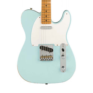 Fender Ltd Ed Vintera Road Worn 50s Telecaster Electric Guitar, Maple FB, Sonic Blue
