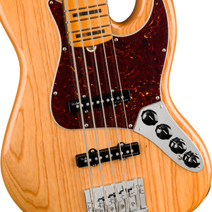 Fender American Ultra 5-String Jazz Bass Guitar, Maple FB, Aged Natural