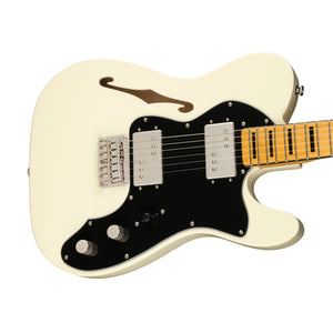 Squier FSR Classic Vibe 70s Telecaster Thinline Electric Guitar, Olympic White
