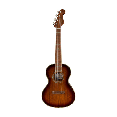 Fender Montecito Tenor Acoustic-Electric Ukulele w/Bag, Walnut FB, Shaded Edge Burst