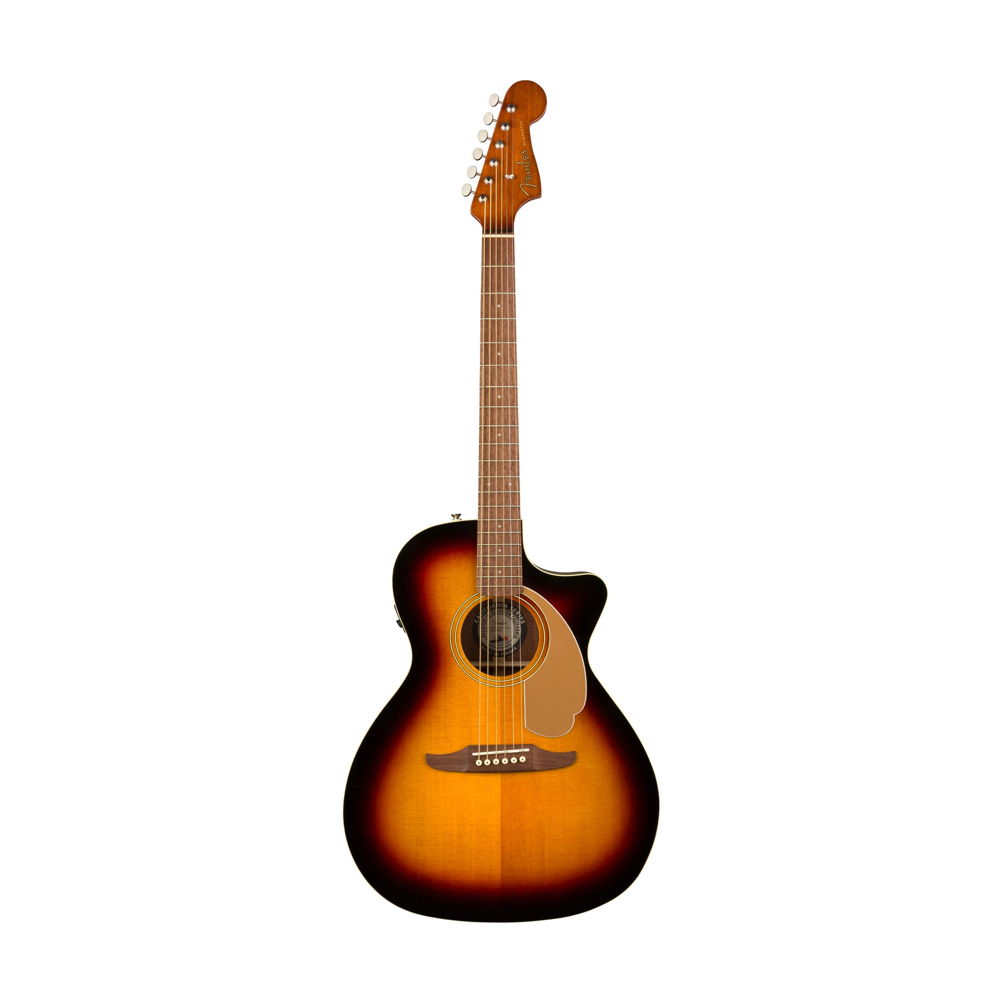 Fender California Newporter Player Medium-Sized Acoustic Guitar, Sunburst