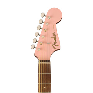 Fender FSR California Newporter Player Medium-Sized Acoustic Guitar, Walnut FB, Shell Pink