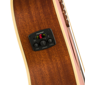 Fender FSR California Newporter Player Medium-Sized Acoustic Guitar, Walnut FB, Shell Pink