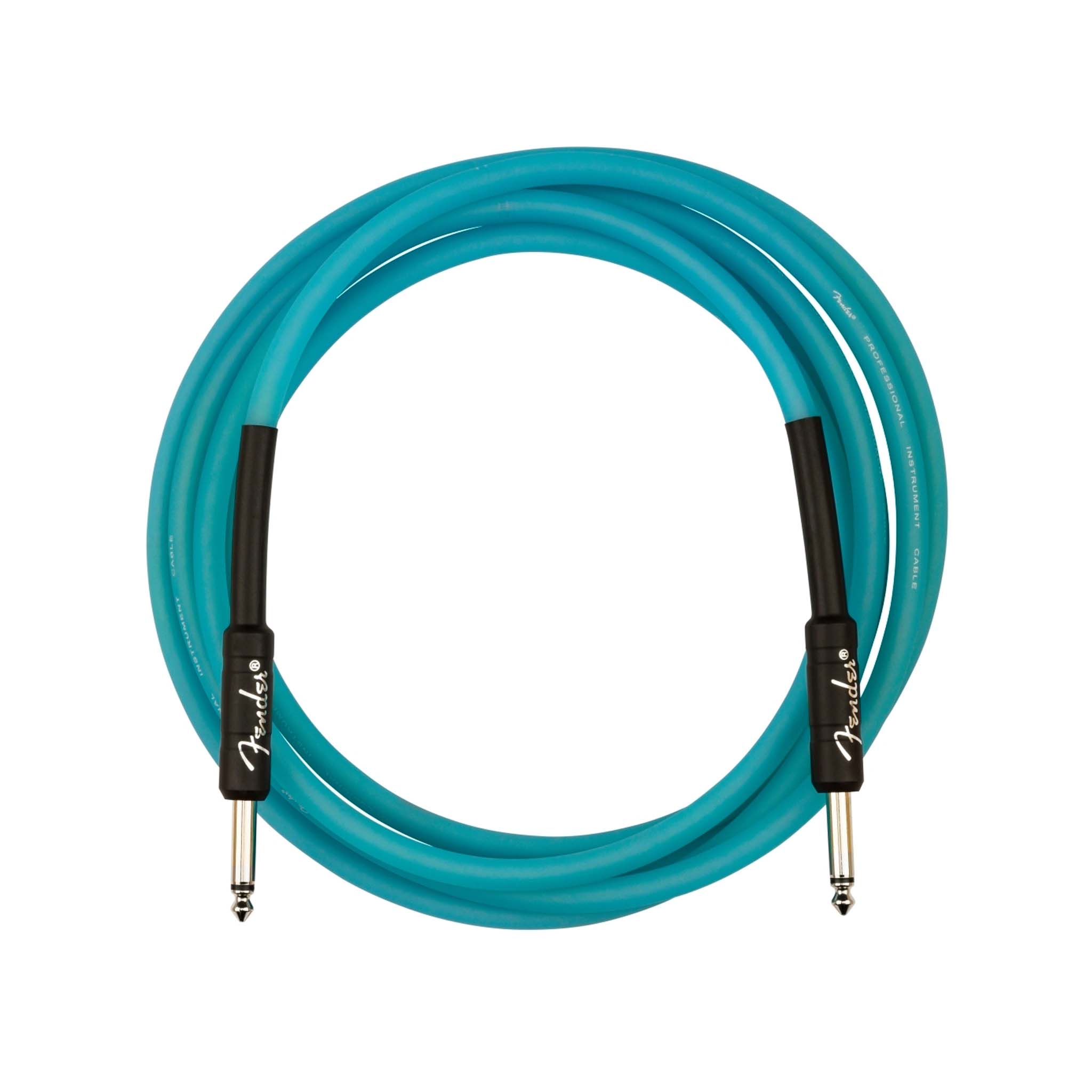 Fender 10 FT Professional Series Glow in the Dark Instrument Cable, Blue