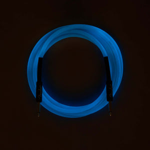 Fender 10 FT Professional Series Glow in the Dark Instrument Cable, Blue