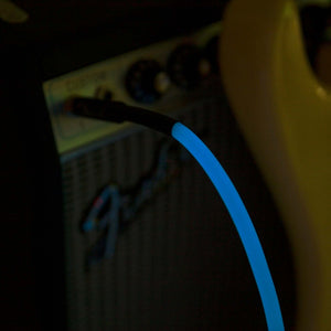 Fender 10 FT Professional Series Glow in the Dark Instrument Cable, Blue