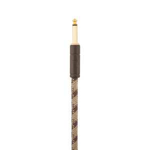 Fender Festival Hemp Angled Instrument Cable, 10ft, Pure Hemp, Brown Stripe