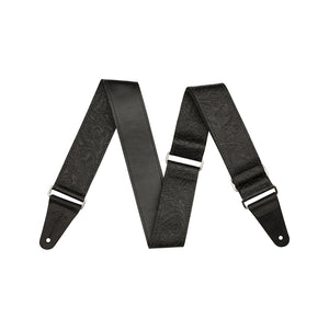 Fender 2inch Tooled Leather Guitar Strap, Black