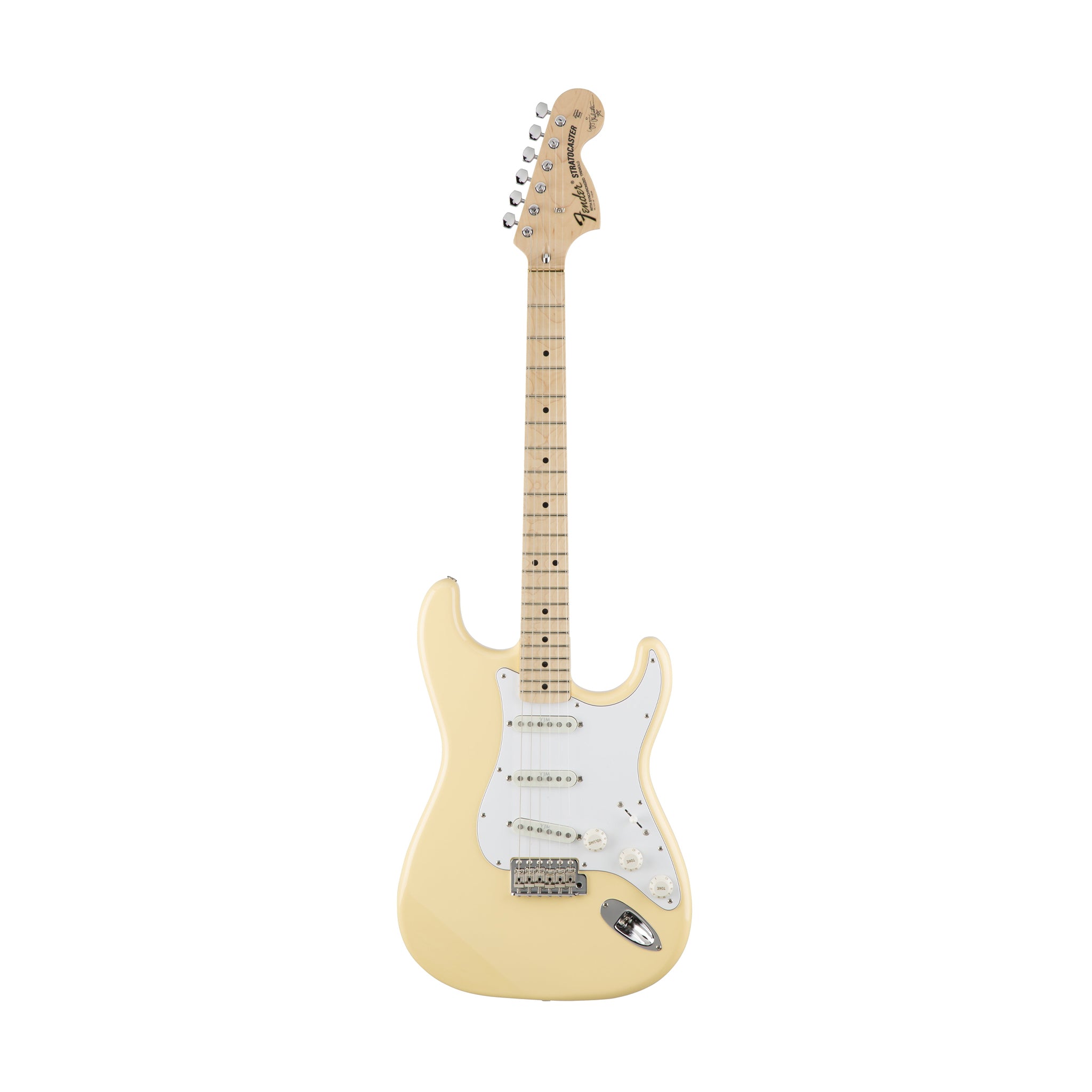 Fender Japan Yngwie Malmsteen Stratocaster Electric Guitar w/Gigbag, Yellow White