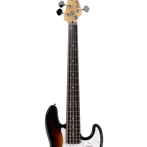 Fender Japan Hybrid II Jazz Bass V Guitar, RW FB, Mystic 3-Tone Sunburst