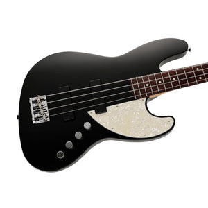 Fender Japan Elemental Jazz Bass HH Guitar, RW FB, Stone Black