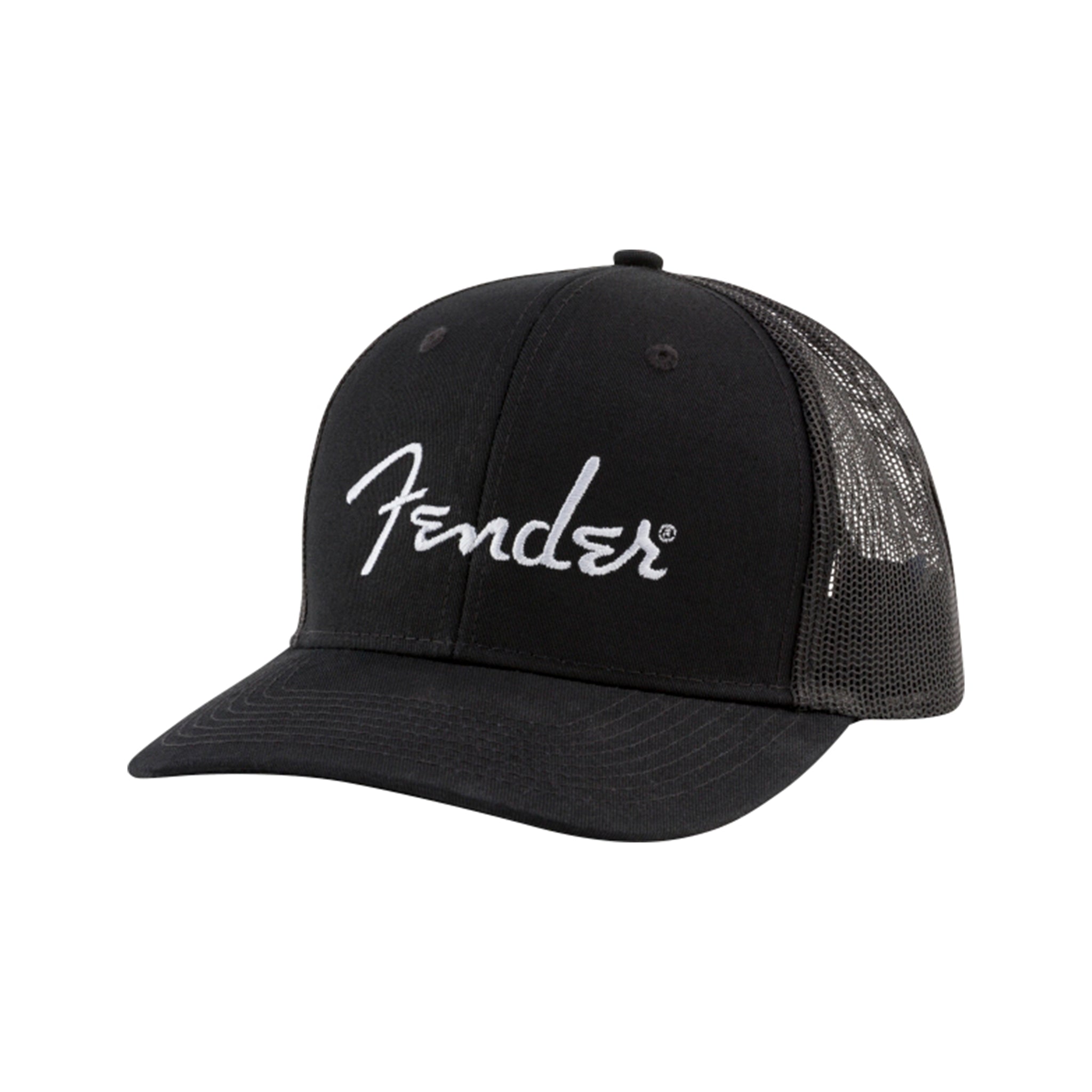 Fender Silver Logo Snapback Hat, Black
