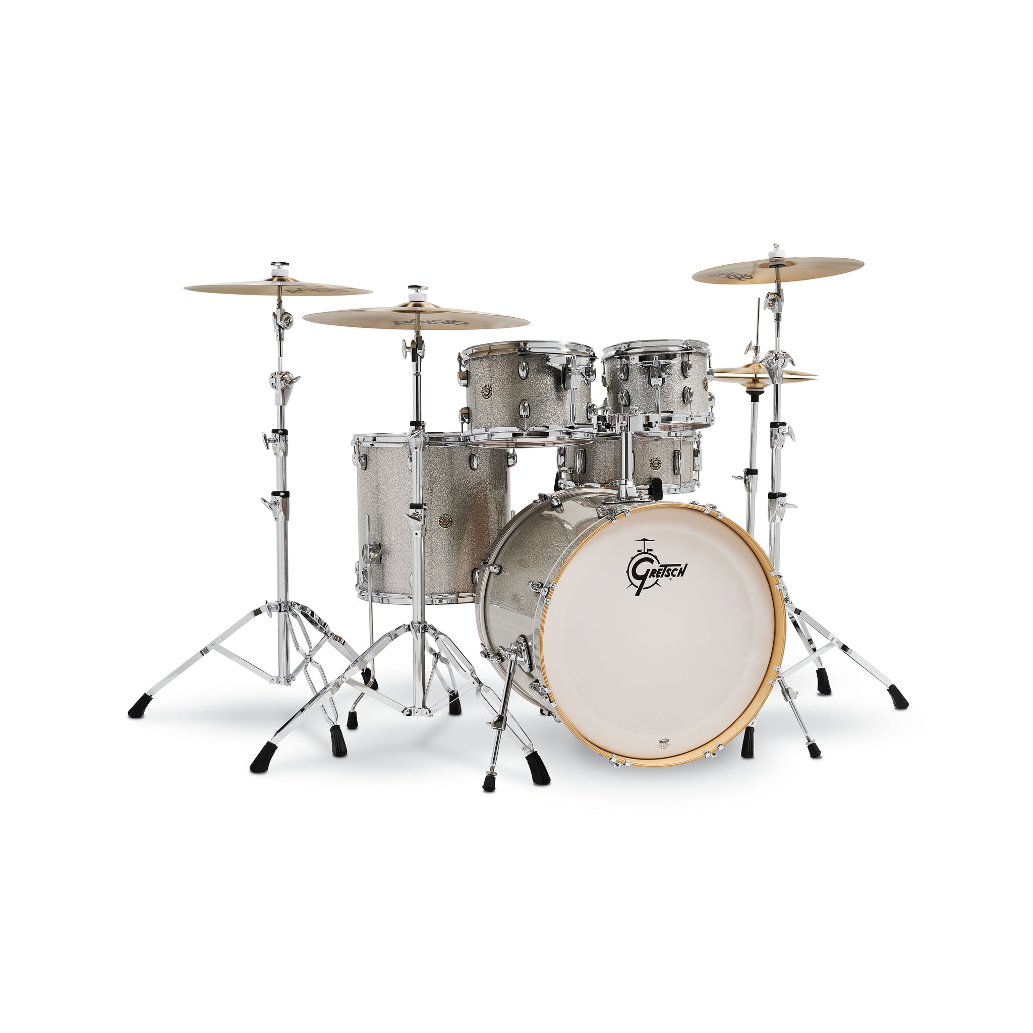 Gretsch CM1-E825-SS Catalina Maple 5-Piece Drum Shell Kit(22inch Bass), Silver Sparkle