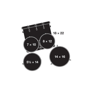 Gretsch GB-E8256-301 Brooklyn 5-Piece Drum Shell Kit (22inch Bass), Gray Oyster