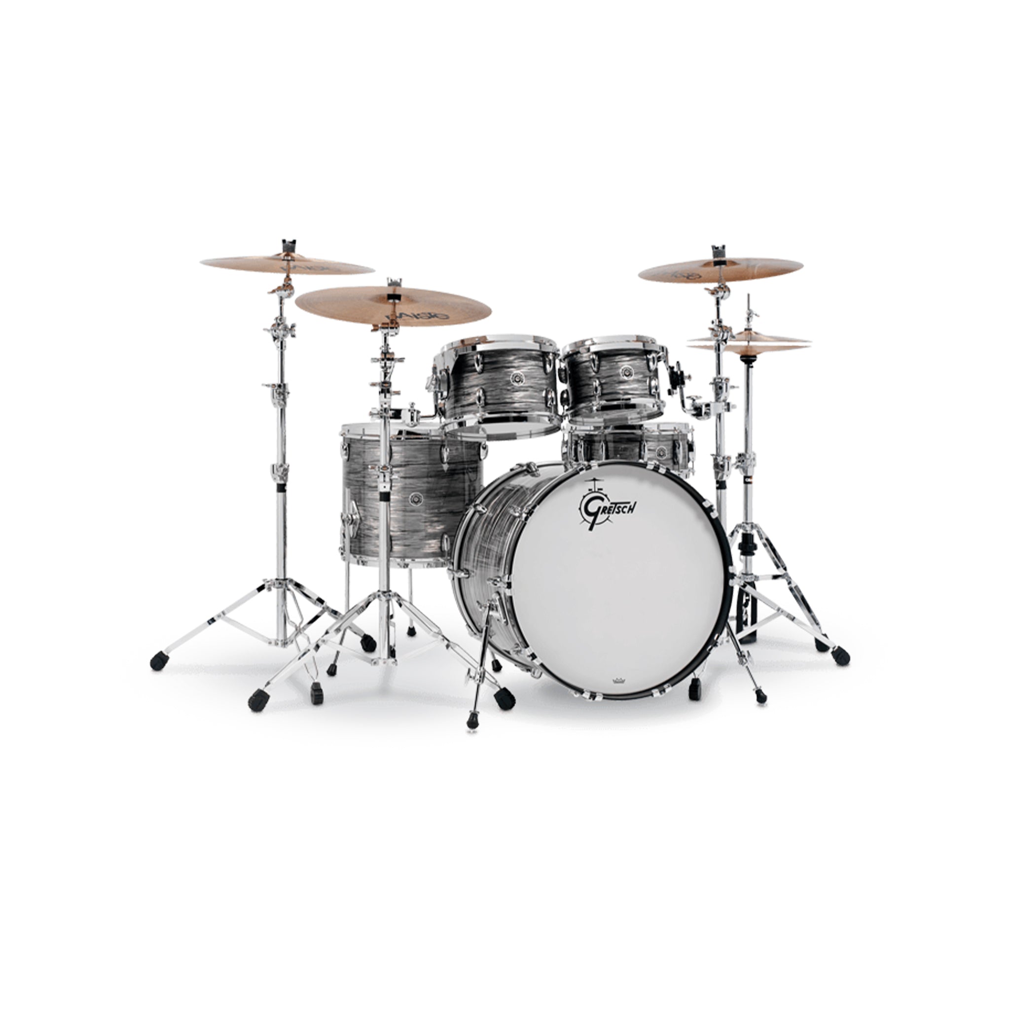 Gretsch GB-E8256-301 Brooklyn 5-Piece Drum Shell Kit (22inch Bass), Gray Oyster