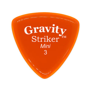 Gravity Striker Mini 3.0mm Guitar Pick, Polished Orange