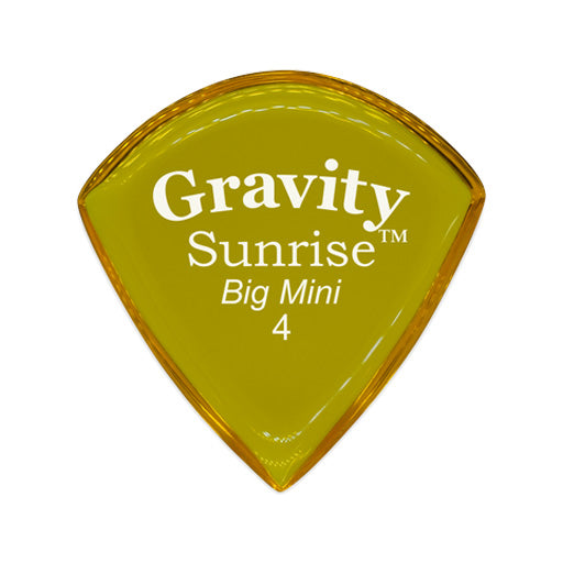 Gravity Sunrise Big Mini 4.0mm Guitar Pick, Polished Yellow
