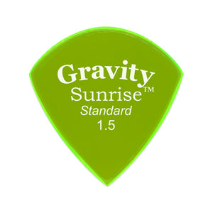 Gravity Sunrise Standard 1.5mm Guitar Pick, Polished Fluorescent Green