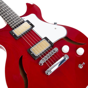 Harmony Standard Series Comet Electric Guitar w/Case, RW FB, Trans Red