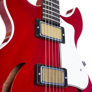 Harmony Standard Series Comet Electric Guitar w/Case, RW FB, Trans Red