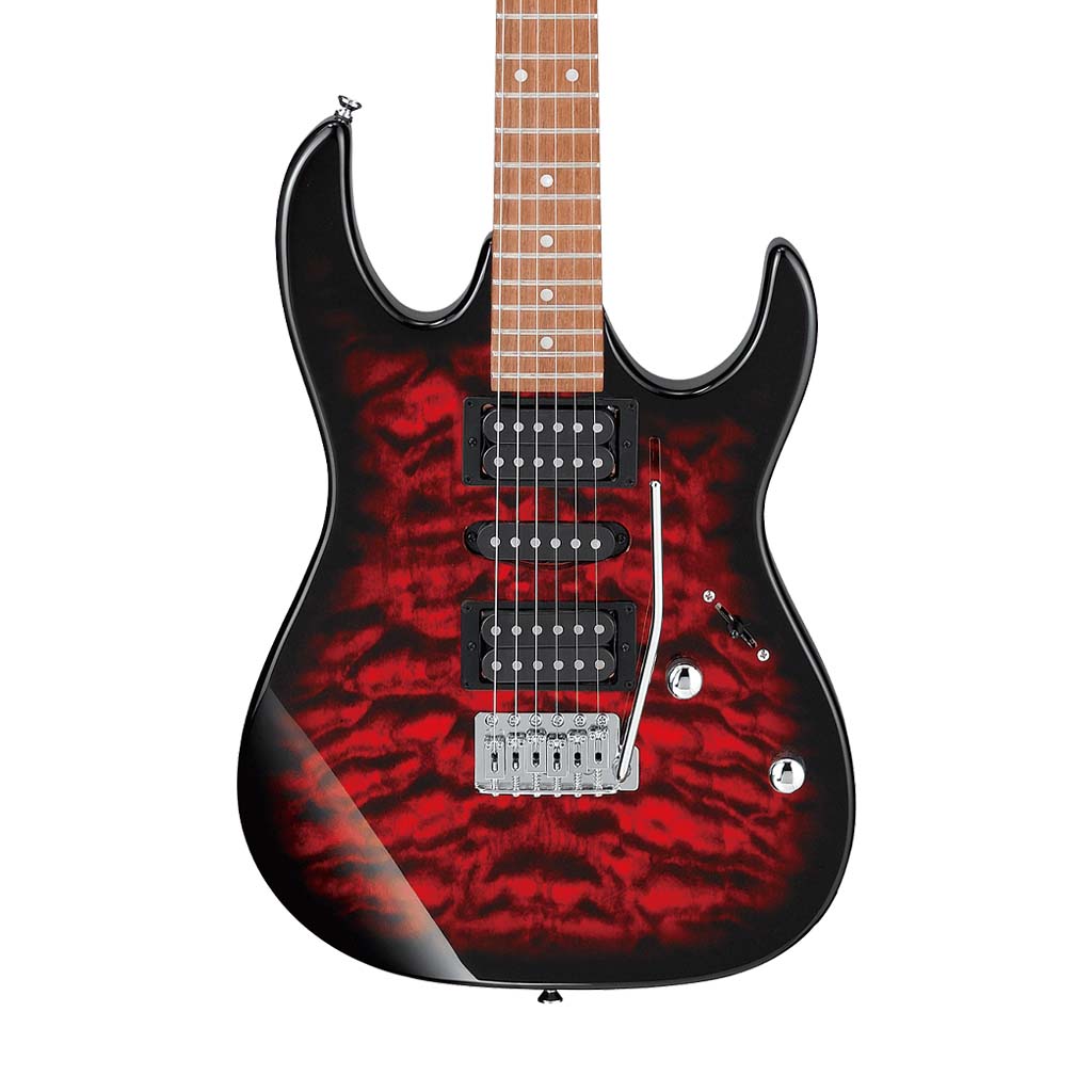 Ibanez Gio GRX70QA-TRB Electric Guitar, Transparent Red Burst