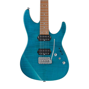 Ibanez MM1-TAB Martin Miller Signature Electric Guitar w/Case, Transparent Aqua Blue