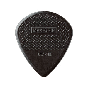 Jim Dunlop 471-3S Max-Grip Jazz III Stiffo Pick, 6-Pack