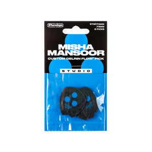 Jim Dunlop Misha Mansoor Custom Delrin Flow Guitar Pick Studio .73MM, 6-Pack
